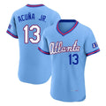 Atlanta Braves #13 Ronald Acuna Jr Player Powder Blue CLOTHIN 2026 City Connect T-shirt Limited Elite Home Game Stitched Jerseys