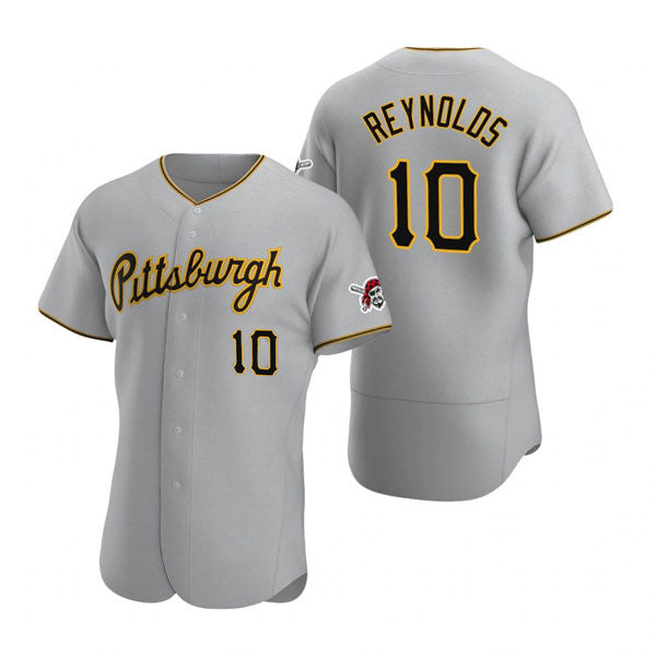 Pittsburgh Pirates #10 Bryan Reynolds Gray CLOTHIN Road Flex Base Jersey