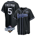 Los Angeles Dodgers #5 Freddie Freeman Player Black CLOTHIN World Series Meet Carbon Limited Home Stitched Jerseys
