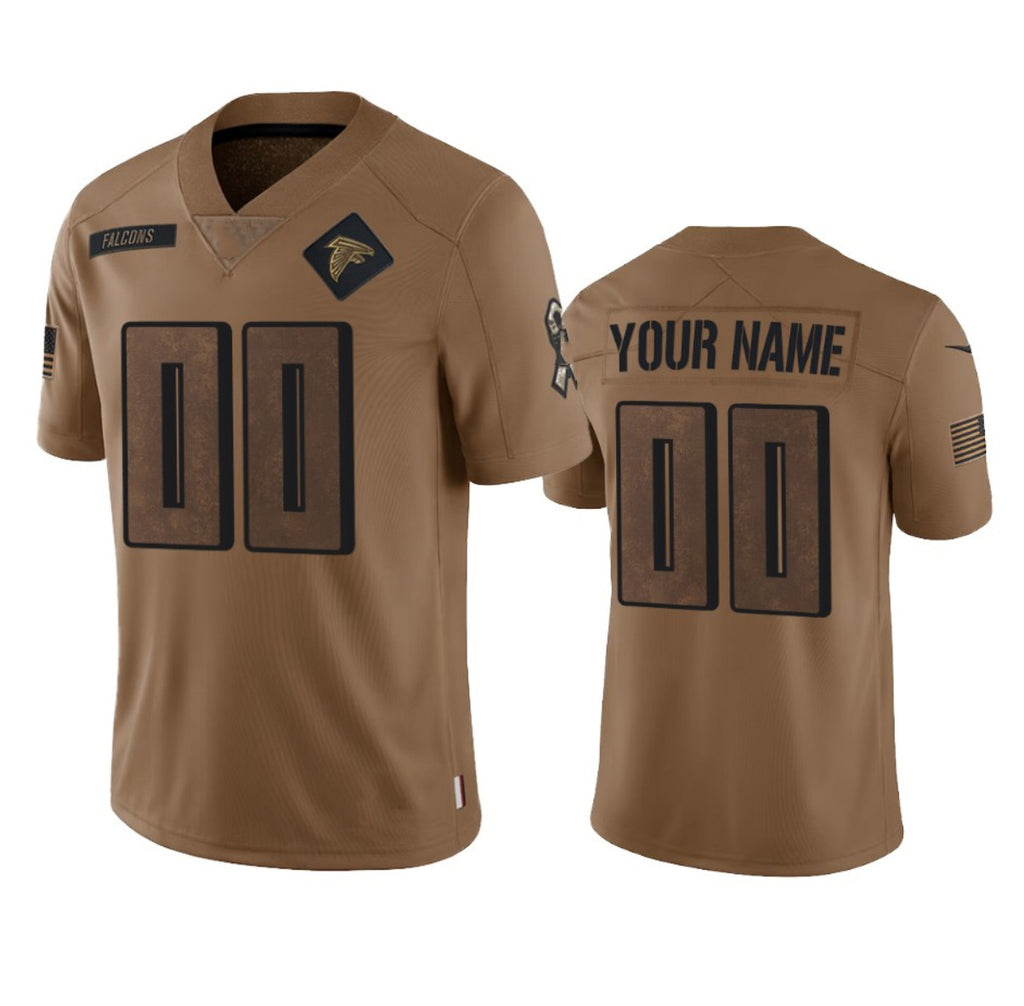 Custom A.Falcons Active Player 2023 Brown CLOTHIN Salute To Setvice Limited Stitched Jersey