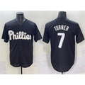 Philadelphia Phillies #7 Trea Turner Black CLOTHIN Lights Out Limited Stitched Jersey