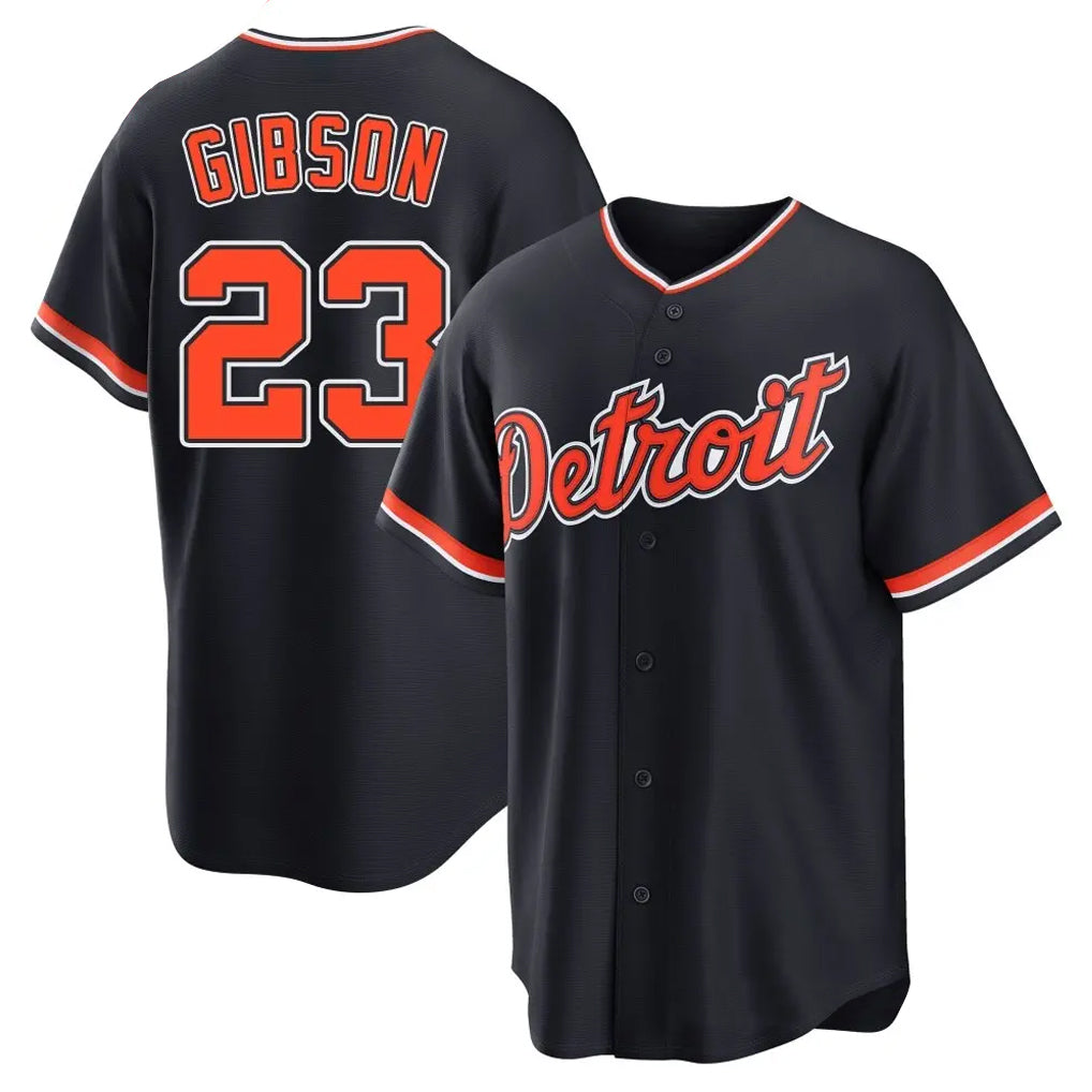 Detroit Tigers #23 Kirk Gibson Player Navy CLOTHIN Home Game Stitched Jerseys