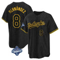 Los Angeles Dodgers #8 Enrique Hern¨¢ndez Player Black Gold CLOTHIN World Series Meet Limited Home Stitched Jerseys