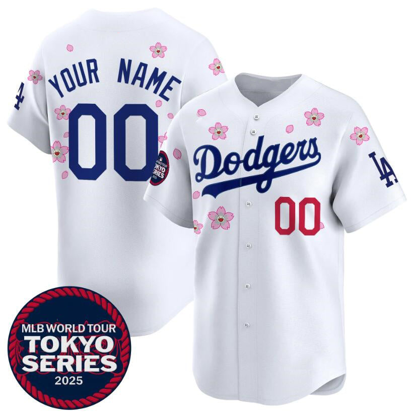 Custom Los Angeles Dodgers Active Player White CLOTHIN 2025 Tokyo Series Limited Stitched Jersey
