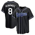 Los Angeles Dodgers #8 Enrique Hern¨¢ndez Player Black CLOTHIN Carbon Limited Home Stitched Jerseys
