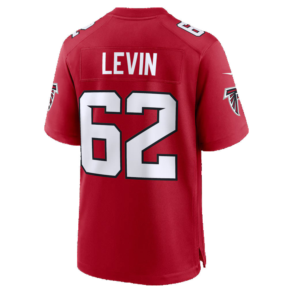 A.Falcons #62 Corey Levin Red CLOTHIN Team Game Jersey
