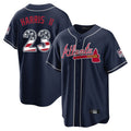 Atlanta Braves #23 Michael Harris II Player Navy CLOTHIN USA 250 Fourth Of July Limited Home Game Stitched Jerseys