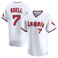 Los Angeles Angels #7 Jo Adell Player White CLOTHIN T-shirt Home Limited Stitched Jerseys