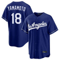 Los Angeles Dodgers #18 Yoshinobu Yamamoto Player Royal CLOTHIN Game Stitched Jerseys