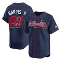 Atlanta Braves #23 Michael Harris II Player Navy CLOTHIN 2025 Speedway Classic Home Game Stitched Jerseys