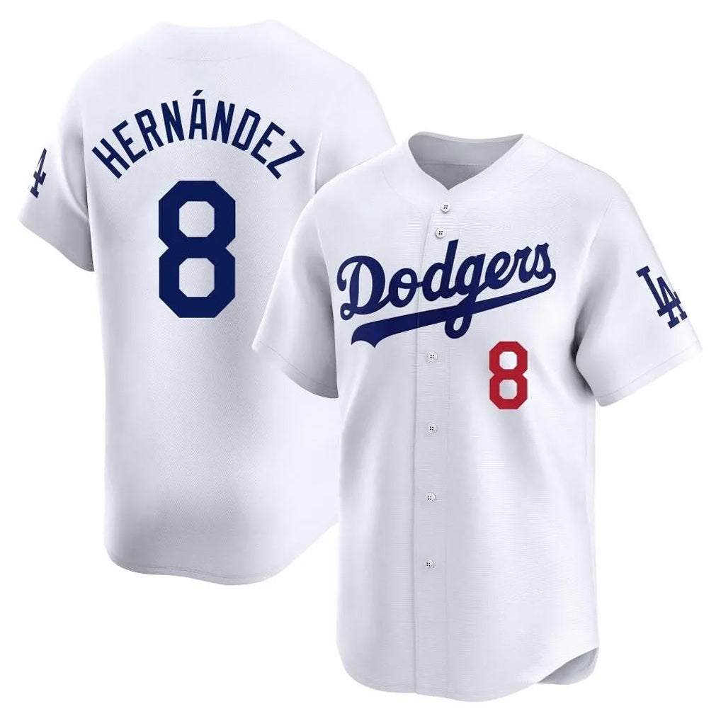 Los Angeles Dodgers #8 Enrique Hern¨¢ndez Player White CLOTHIN Limited Home Stitched Jerseys