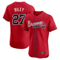 Atlanta Braves #27 Austin Riley Player Red CLOTHIN Limited Elite Home Game Stitched Jerseys