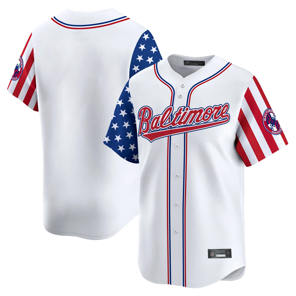 Baltimore Orioles White CLOTHIN Independence Day Vapor Premier Limited Home Game Blank Player Stitched Jerseys