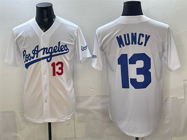 Los Angeles Dodgers #13 Max Muncy White CLOTHIN Alternate Stadium Stitched Jersey