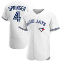 Toronto Blue Jays #4 George Springer White CLOTHIN Flex Base Stitched Jersey