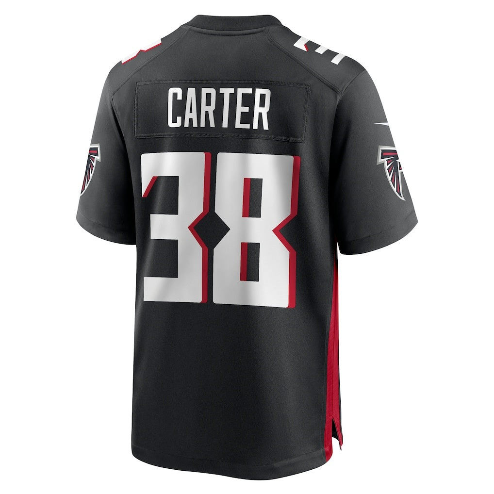 A.Falcons #38 Nathan Carter Black CLOTHIN Team Game Jersey