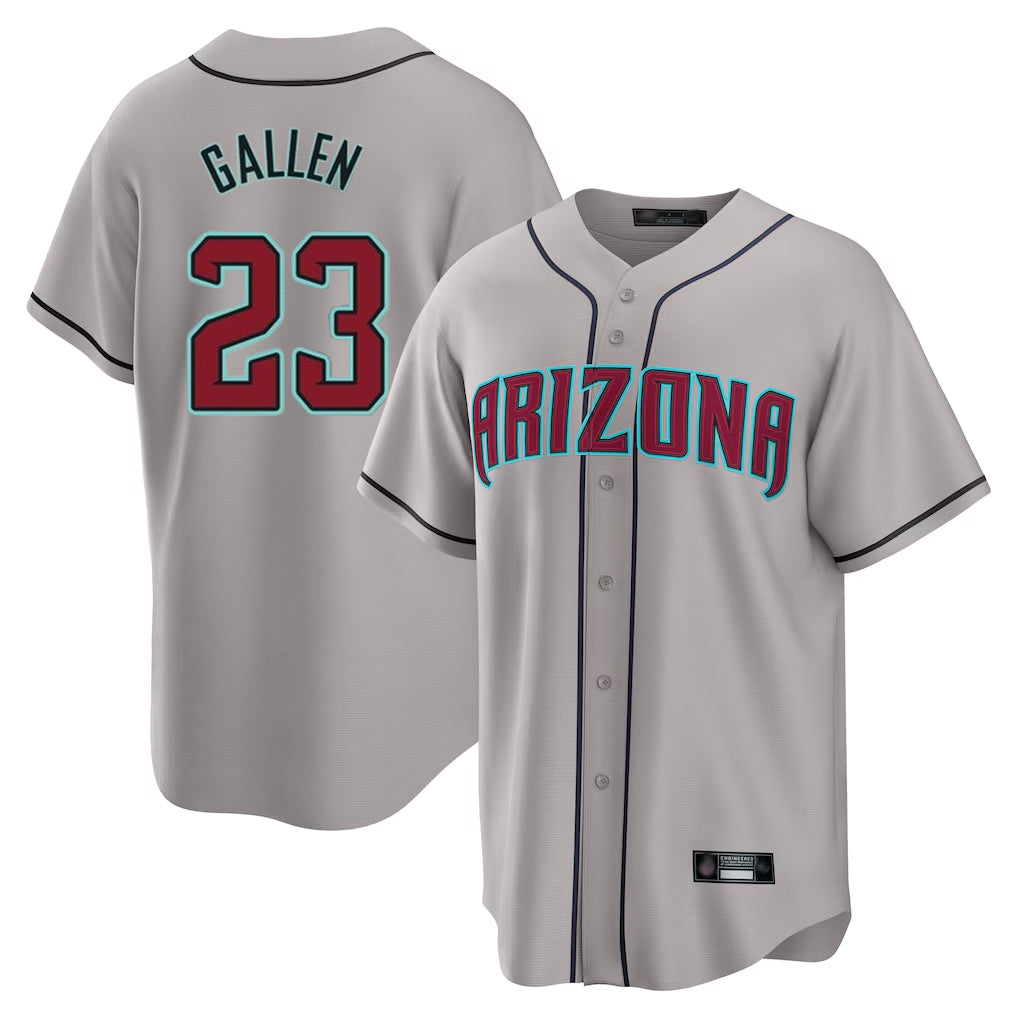 Arizona Diamondbacks #23 Zac Gallen Player Gray CLOTHIN Road Home Game Stitched Jerseys