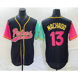 San Diego Padres #13 Manny Machado Black CLOTHIN NEW 2023 City Connect Cool Base Stitched Jersey