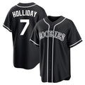 Colorado Rockies #7 Matt Holliday Player Black CLOTHIN Fashion Out Home Game Stitched Jerseys