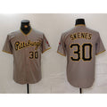 Pittsburgh Pirates #30 Paul Skenes Number Grey CLOTHIN Stitched Jersey