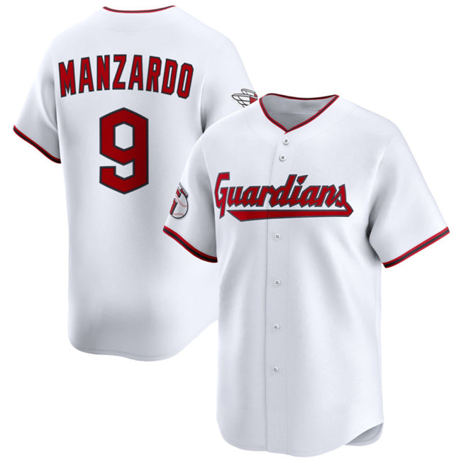 Cleveland Guardians #9 Kyle Manzardo White CLOTHIN Home Limited Stitched Jersey