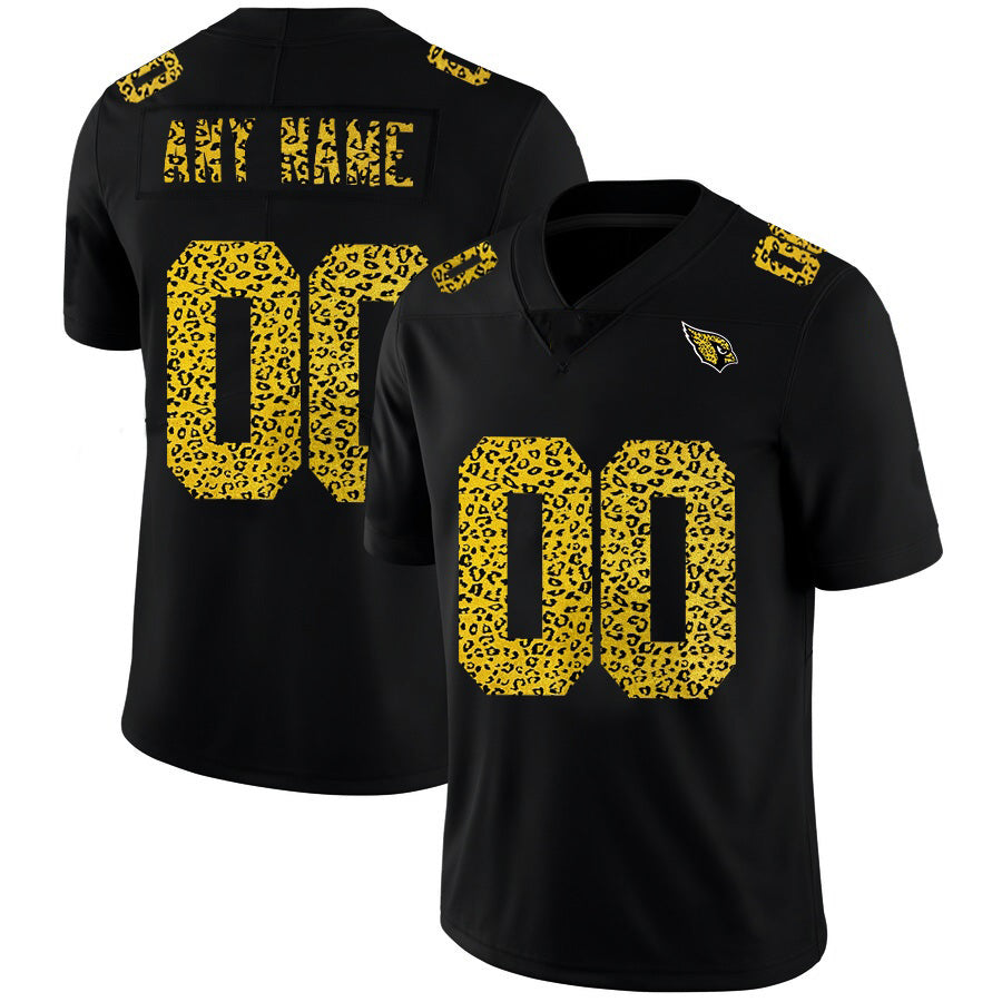 Custom A.Cardinals Black CLOTHIN Leopard Print Fashion Vapor Limited Jersey