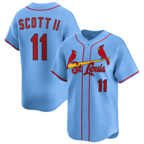 St. Louis Cardinals #11 Victor Scott II Light Blue CLOTHIN Alternate Limited Stitched Jersey