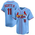St. Louis Cardinals #11 Victor Scott II Light Blue CLOTHIN Alternate Limited Stitched Jersey