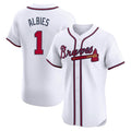 Atlanta Braves #1 Ozzie Albies Player White CLOTHIN Limited Elite Home Game Stitched Jerseys