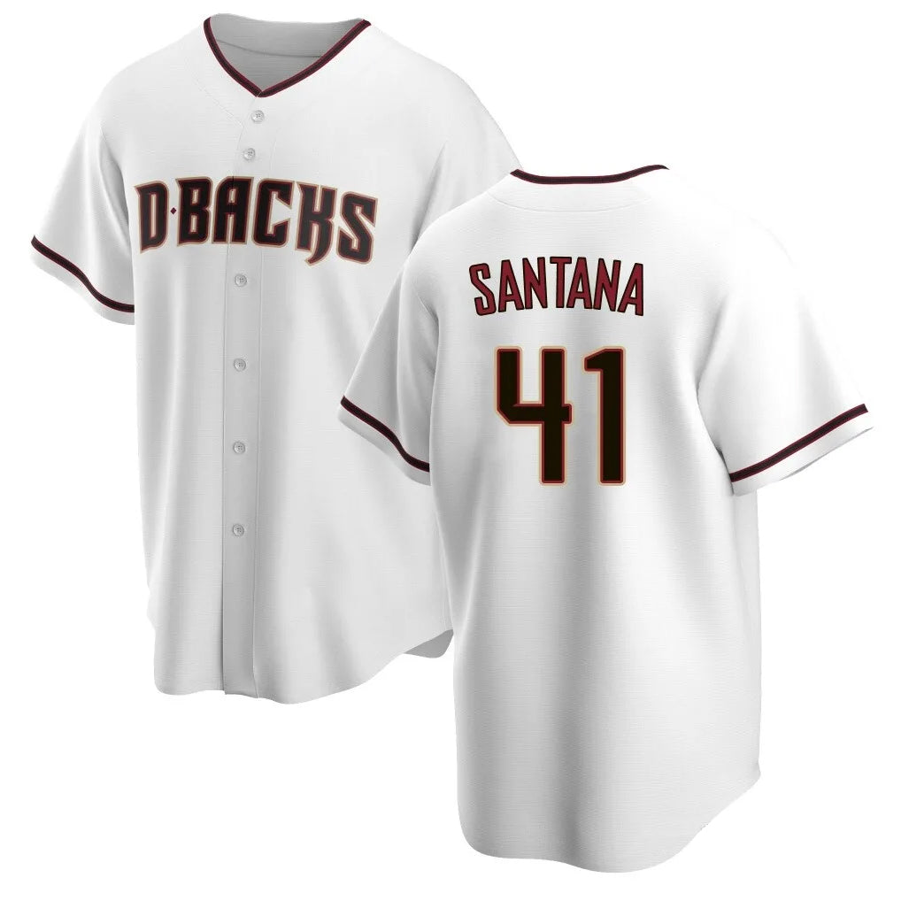 Arizona Diamondbacks #41 Carlos Santana Player White CLOTHIN Home Game Stitched Jerseys