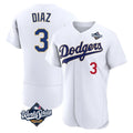 Los Angeles Dodgers #3 Edwin D¨ªaz Player Gold White CLOTHIN World Series 2026 Collection Stadium Limited Elite Stitched Jerseys