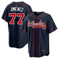 Atlanta Braves #77 Joe Jimenez Player Navy CLOTHIN Home Game Stitched Jerseys