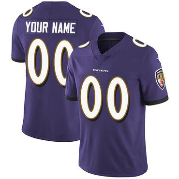 Custom B.Ravens Purple CLOTHIN Vapor Untouchable Player Limited Jersey
