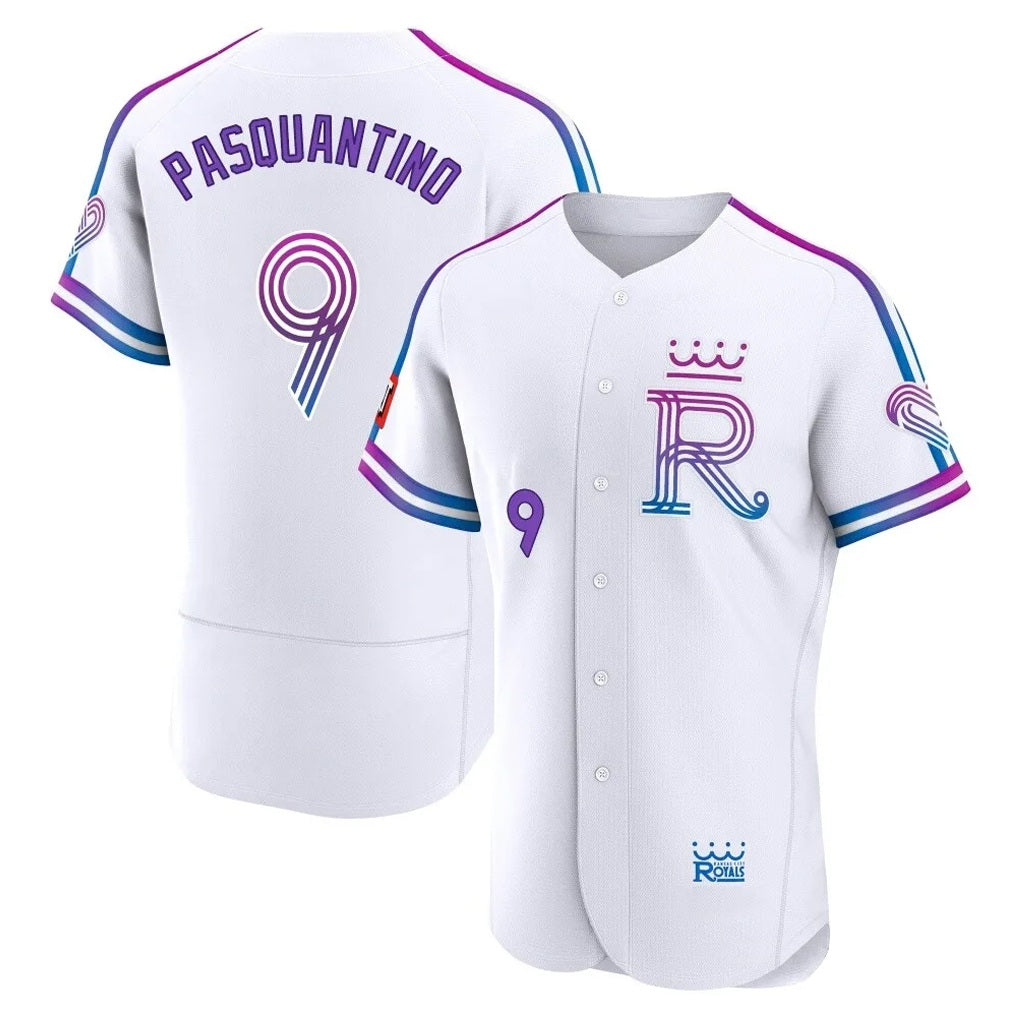 Kansas City Royals #9 Vinnie Pasquantino Player White CLOTHIN 2026 City Connect Limited Elite Home Stitched Jerseys
