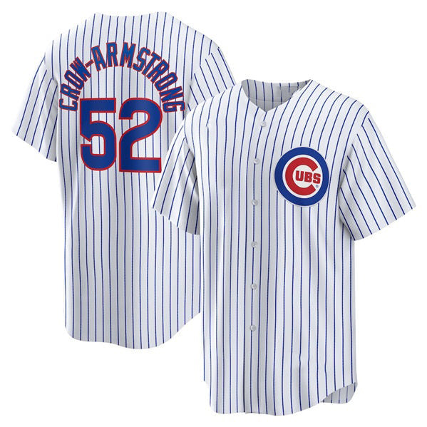 Chicago Cubs #52 Pete Crow-Armstrong White CLOTHIN 2024 Cool Base Stitched Jersey