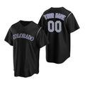 Custom Colorado Rockies Black CLOTHIN Stitched Cool Base Jersey