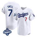 Los Angeles Dodgers #7 Blake Snell Player White CLOTHIN Game Limited World Series Meet Home Stitched Jerseys