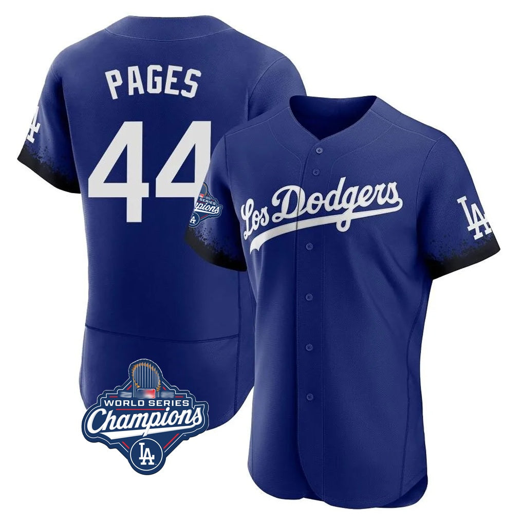 Los Angeles Dodgers #44 Andy Pages Player Royal CLOTHIN World Series Meet City Connect Elite Home Stitched Jerseys