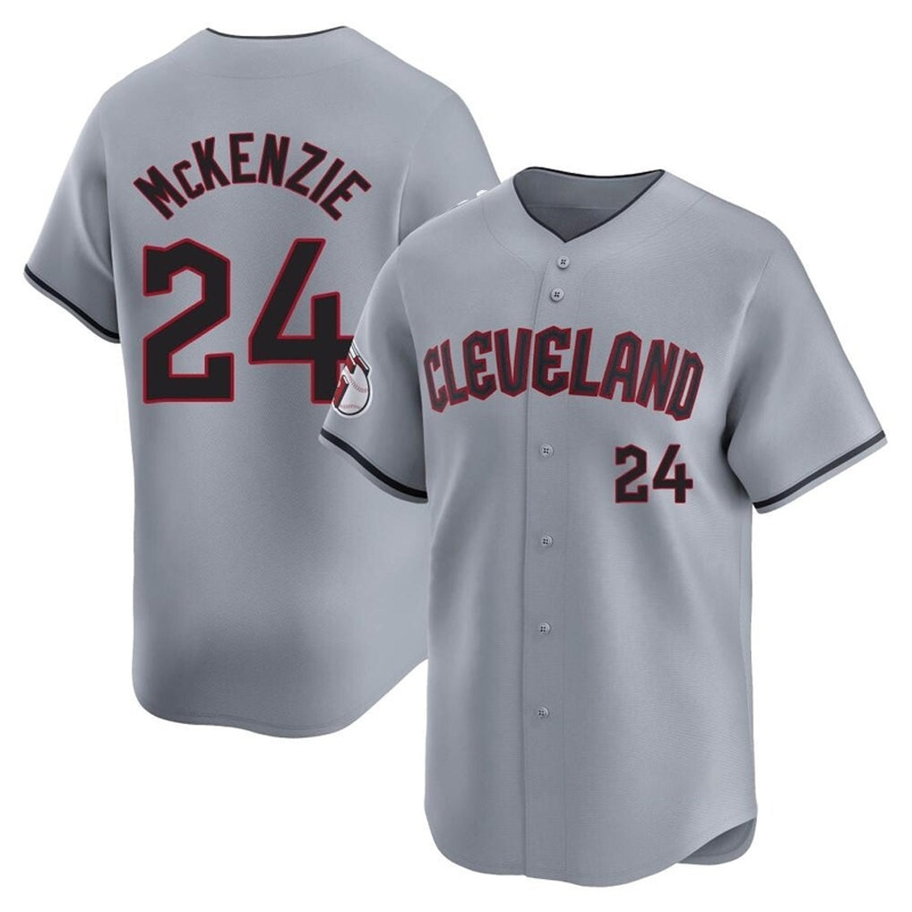Cleveland Guardians #24 Triston McKenzie Player Gray CLOTHIN Road Limited Home Stitched Jerseys