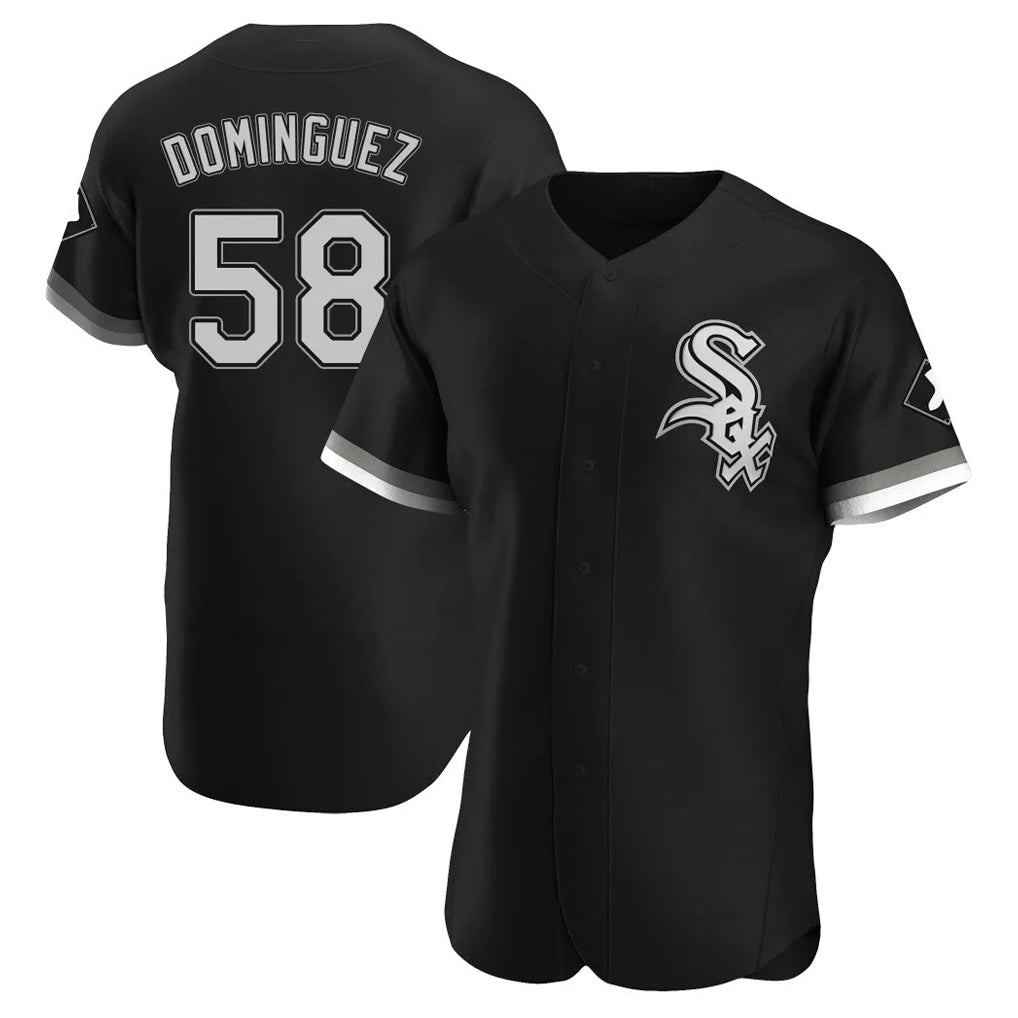 Chicago White Sox #58 Seranthony Dominguez Player Black CLOTHIN Limited Elite Home Stitched Jerseys