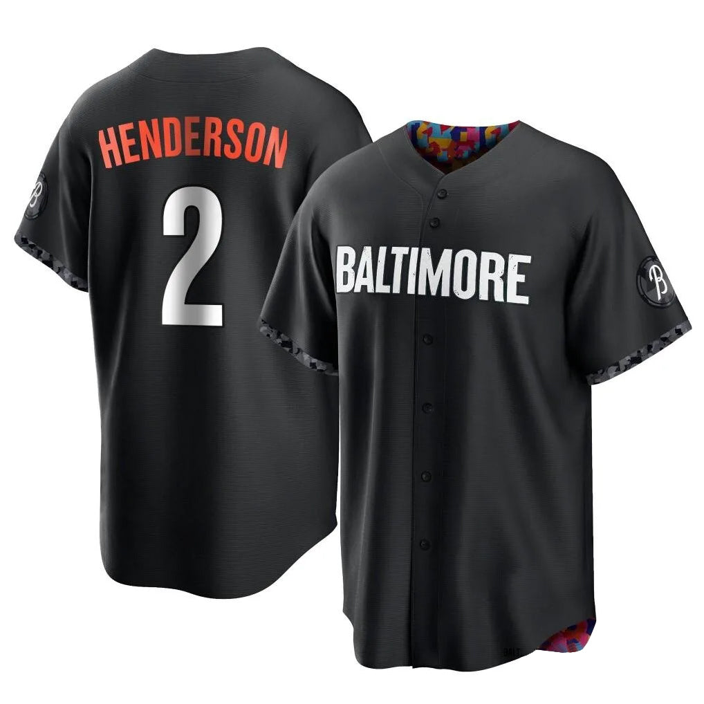 Baltimore Orioles #2 Gunnar Henderson Player Black CLOTHIN City Connect Home Game Stitched Jerseys
