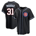 Chicago Cubs #31 Greg Maddux Player Black CLOTHIN Fashion Out Game Stitched Jerseys