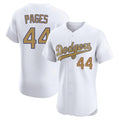 Los Angeles Dodgers #44 Andy Pages Player White Gold CLOTHIN Limited Elite Home Stitched Jerseys