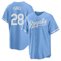 Kansas City Royals #28 Kyle Isbel Player Light Blue CLOTHIN Home Game Stitched Jerseys