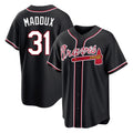 Atlanta Braves #31 Greg Maddux Player Black CLOTHIN Fashion Out Game Stitched Jerseys