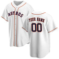 Custom Houston Astros White CLOTHIN Home Replica Jersey
