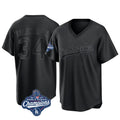 Los Angeles Dodgers #34 Fernando Valenzuela Player Black CLOTHIN World Series Meet Pitch Fashion T-shirt Stitched Jerseys