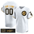 Custom Chicago Cubs Active Player White Gold CLOTHIN 'Ryne Sandberg Tribute' Vapor Limited V3 Stitched Jersey