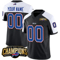 Custom B.Bills Active Player Black White CLOTHIN 2023 F.U.S.E. AFC East Champions Ptach Stitched Jersey