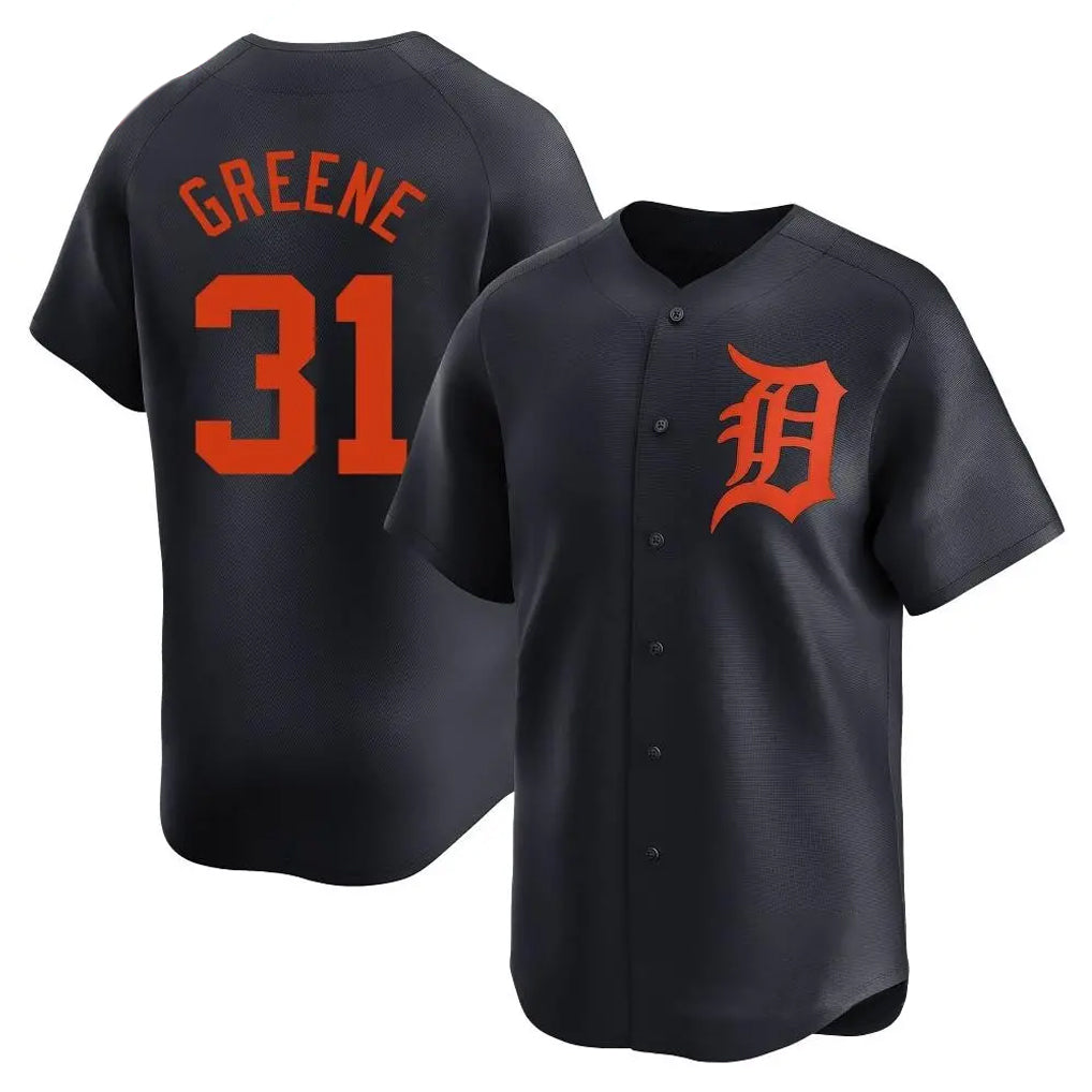 Detroit Tigers #31 Riley Greene Player Navy CLOTHIN Home Limited Stitched Jerseys